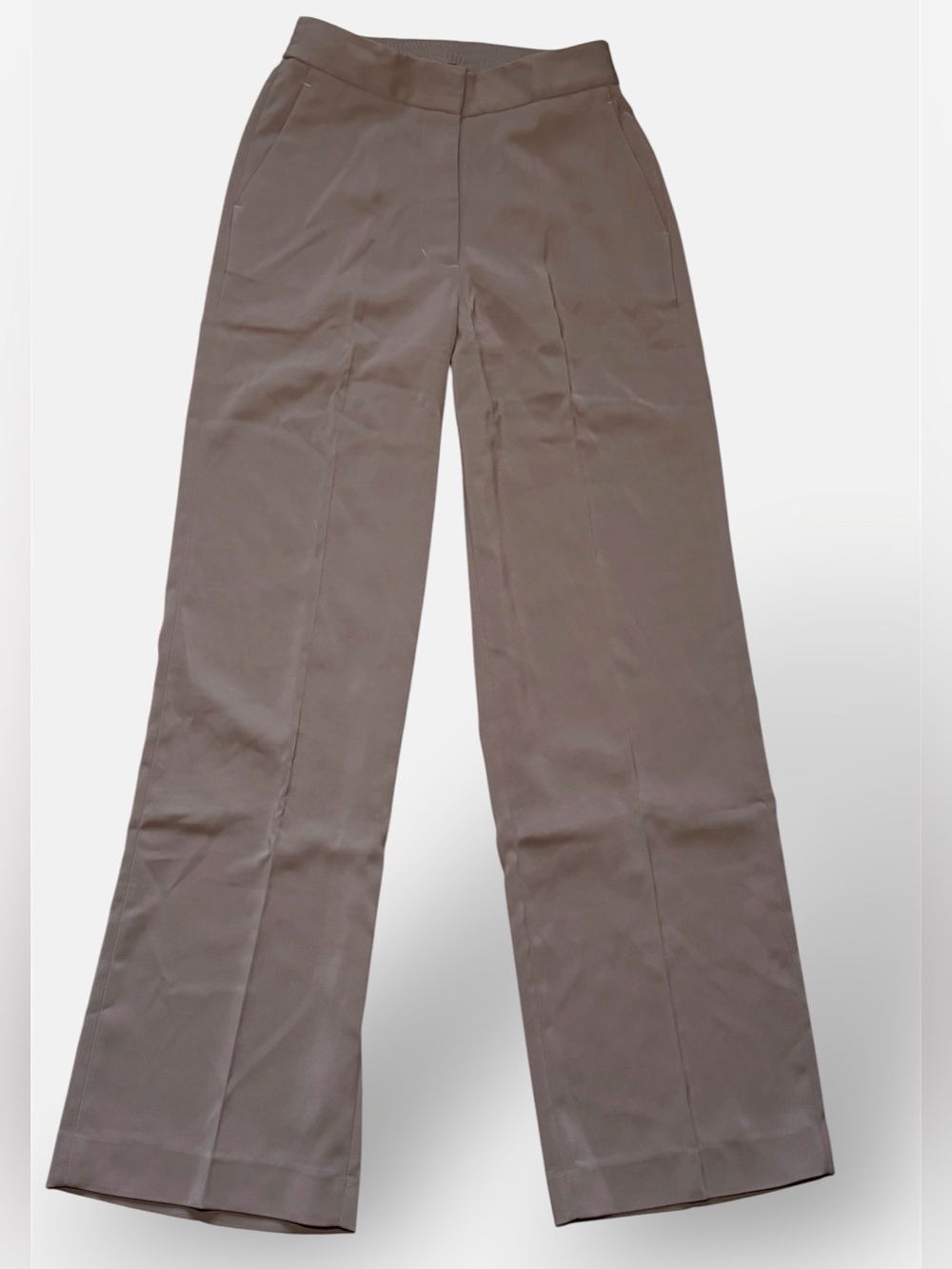 Quince Grey Taupe Tailored Wide Leg Pleated Trousers Pants 4 NWT